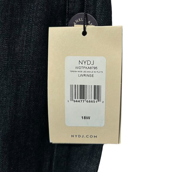 NYDJ Teresa Wide Leg Ankle Jeans NWT Women's Sz 18W Dark Rinse High Rise Chic - Picture 5 of 8